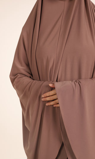 Jersey Premium KNEE Khimar - Mocha