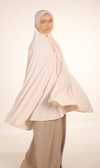 Jersey Premium KNEE Khimar - Creamed Oat