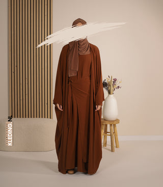 Kimono & Abaya-Set Mikrofaser - Kamel
