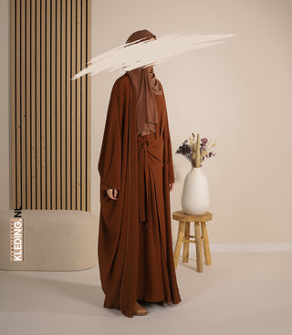 Kimono & Abaya-Set Mikrofaser - Kamel
