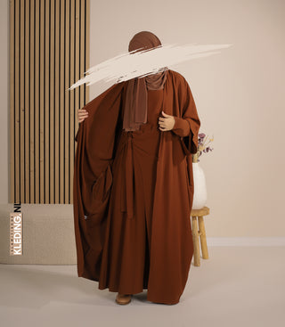 Kimono & Abaya-Set Mikrofaser - Kamel
