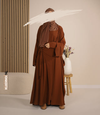 Kimono & Abaya-Set Mikrofaser - Kamel
