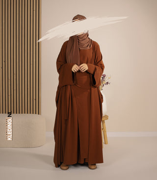 Kimono & Abaya-Set Mikrofaser - Kamel