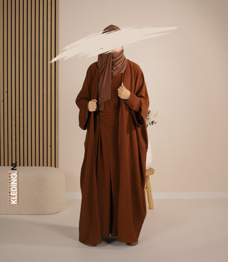 Kimono & Abaya-Set Mikrofaser - Kamel