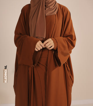 Kimono & Abaya-Set Mikrofaser - Kamel