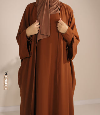 Kimono & Abaya-Set Mikrofaser - Kamel