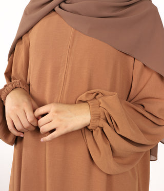 A-lijn PUFF Abaya Jazz- UsW - Camel