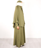 Anisah Tie-Back Amira Khimar - Vintage Green