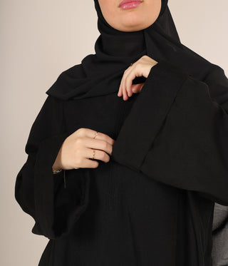 Zahraa Kimono Abaya - Black