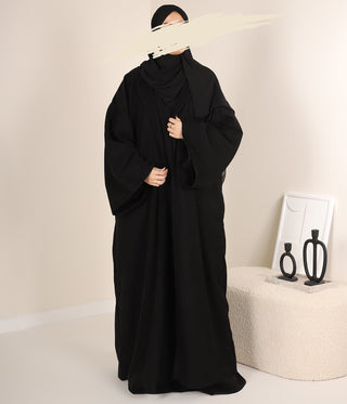 Abaya + Kimono Corduroy ZAHRAA  - Black