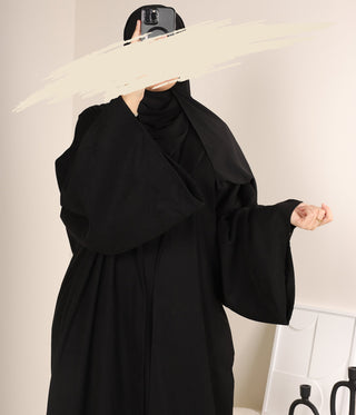 Abaya + Kimono Corduroy ZAHRAA  - Black