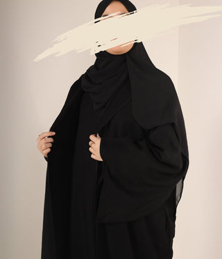 Abaya + Kimono Corduroy ZAHRAA  - Black