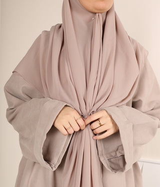 ABAYA Curduroy Zahraa - Smokey Sand