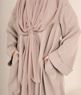 ABAYA Curduroy Zahraa - Smokey Sand