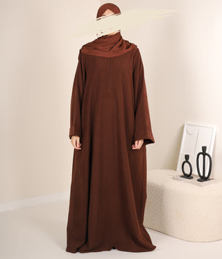 Zahraa Kimono Abaya - Chocolate Brown