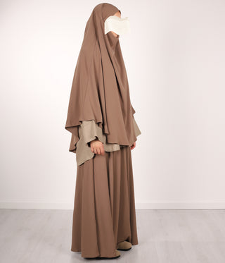 Anisah Khimar & Skirt Set - Taupe