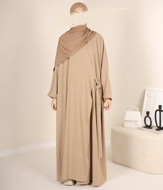 Cross over Abaya Lahiya UsW - Vanilla Latte