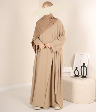 Cross over Abaya Lahiya UsW - Vanilla Latte