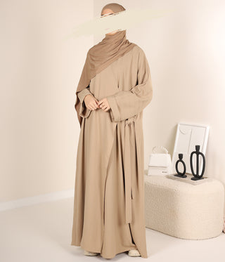 Cross over Abaya Lahiya UsW - Vanilla Latte