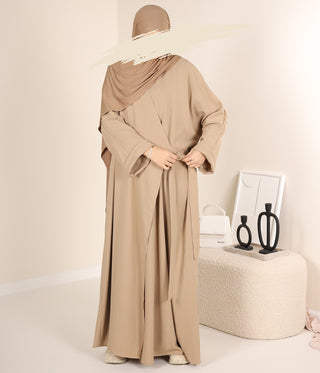 Cross over Abaya Lahiya UsW - Vanilla Latte