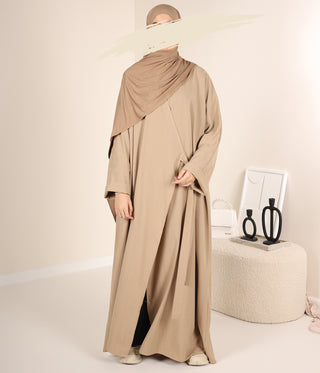 Cross over Abaya Lahiya UsW - Vanilla Latte