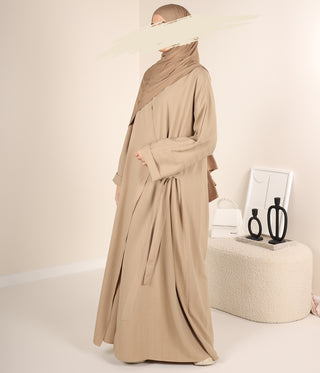 Cross over Abaya Lahiya UsW - Vanilla Latte