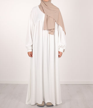 Jilbab Jazz Ballonärmel - Cremeweiß