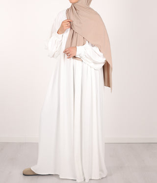 Jilbab Jazz Ballonärmel - Cremeweiß