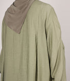 Abaya Linen Safirah - Vintage Green