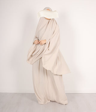 Knie Khimar met Rok set JAZZ - Cream