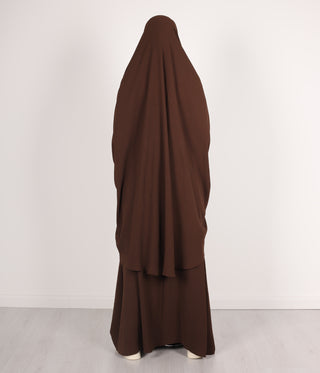 Knie Khimar met Rok set JAZZ - Chocolate