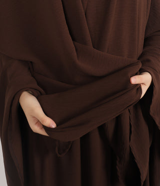 Knie Khimar met Rok set JAZZ - Chocolate