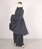 Khimar do koljena sa kompletom suknje JAZZ - tamno siva