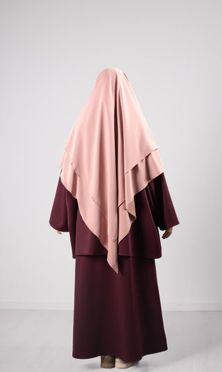 Double Diamond KHIMAR MEDINI Silk - Rose