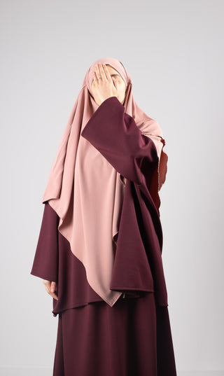 Double Diamond KHIMAR MEDINI Silk - Rose