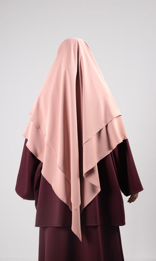 Double Diamond KHIMAR MEDINI Silk - Rose