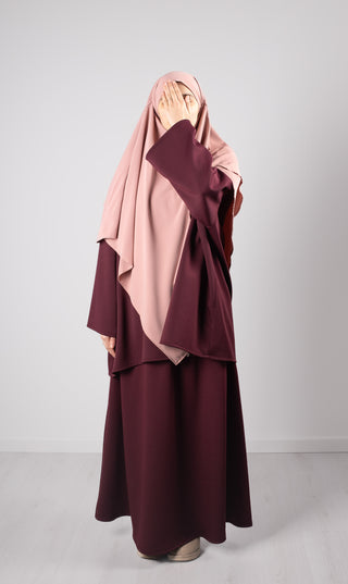Double Diamond KHIMAR MEDINI Silk - Rose