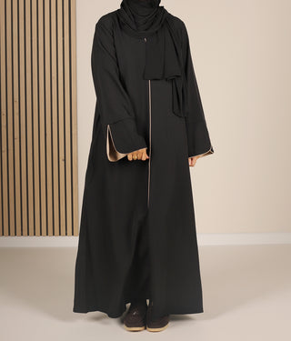 Takasaki Kimono Abaya - Black