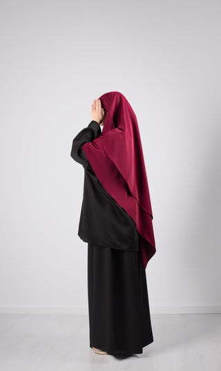 Double Diamond KHIMAR MEDINI Silk - Bordeaux