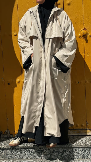 Diva Modest Rain Coat - Cream