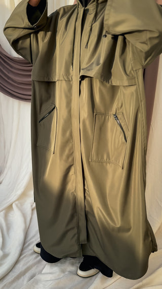 Diva Modest Rain Coat - Olive