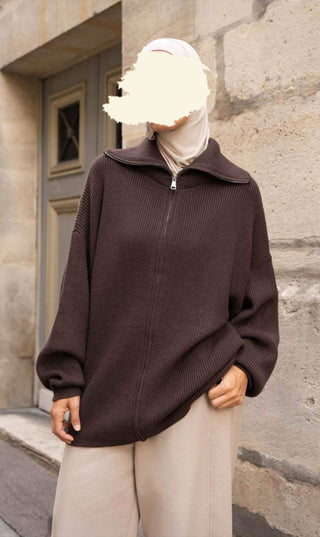 Knitted Oversized Trui Zipper