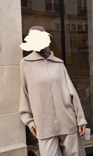Knitted Oversized Trui Zipper