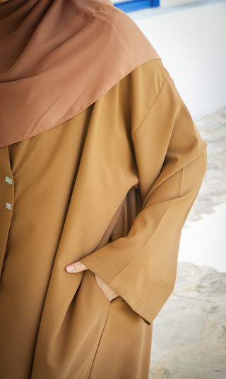 Elizabeth Open Abaya SÆT - GURKEMEJEBRUN