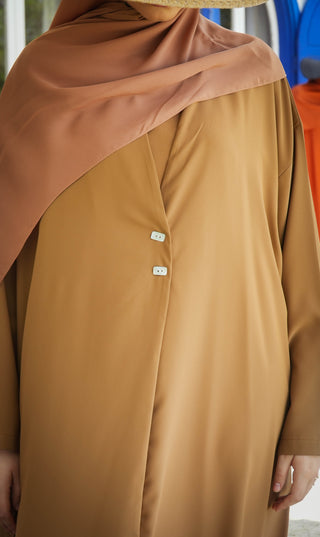 Elizabeth Open Abaya SÆT - GURKEMEJEBRUN
