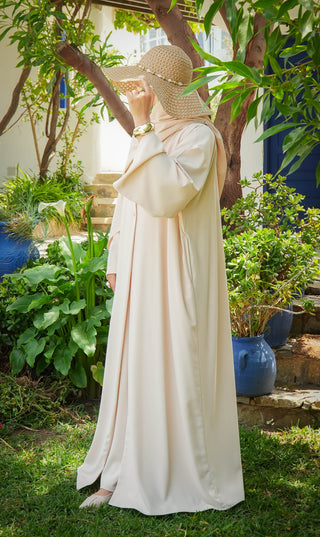 Elizabeth Open Abaya SET - SAND STONE