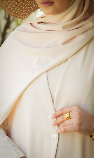 Elizabeth Open Abaya SET - SAND STONE