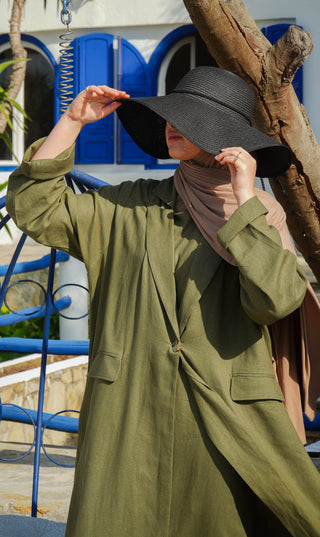 Linen Abaya Awdal Set - HERB