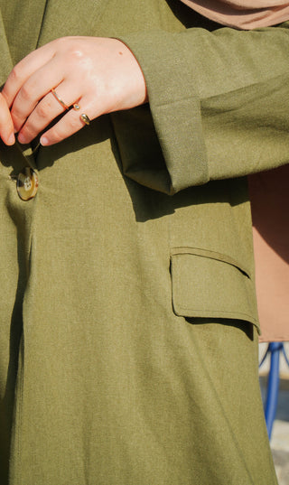 Linen Abaya Awdal Set - HERB