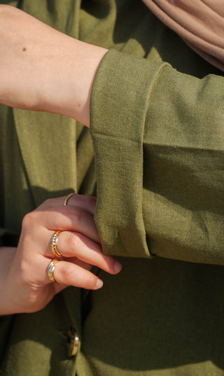 Linen Abaya Awdal Set - HERB